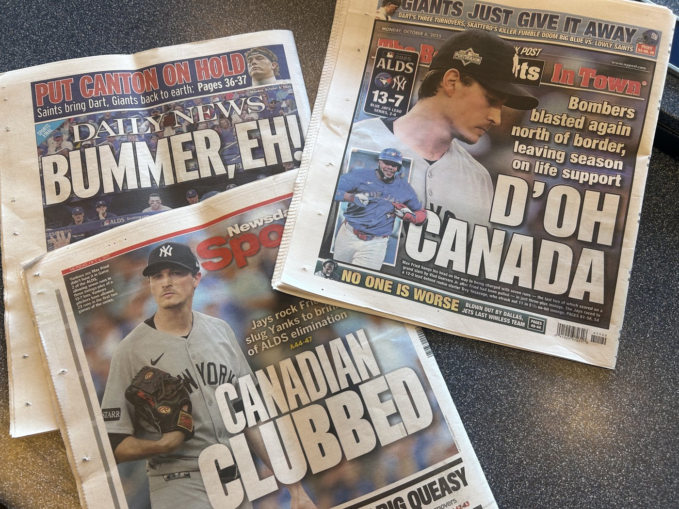"Canadian Clubbed" - New York papers blister Yankees after two big losses in Toronto | iNFOnews.ca "Canadian Clubbed" - New York papers blister Yankees after two big losses in Toronto | iNFOnews.ca