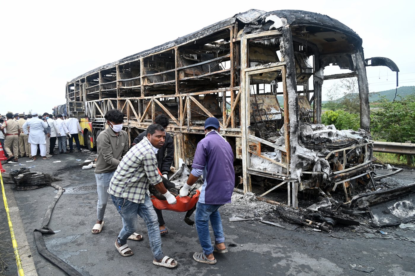 Bus catches fire after being hit by a motorcycle in southern India, killing at least 25 | iNFOnews.ca Bus catches fire after being hit by a motorcycle in southern India, killing at least 25 | iNFOnews.ca