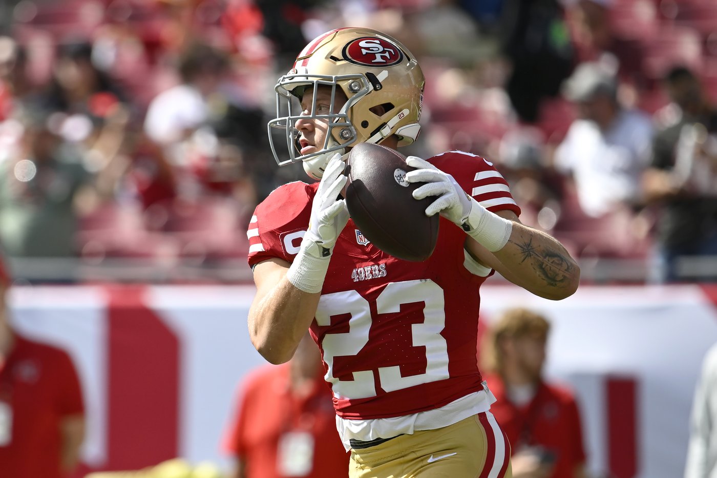 Christian McCaffrey happy to be back on field and making plays to help 49ers win in his season debut | iNFOnews.ca Christian McCaffrey happy to be back on field and making plays to help 49ers win in his season debut | iNFOnews.ca