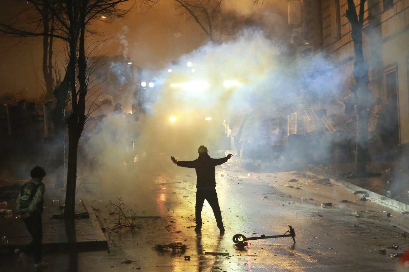 Protesters gather for third night of demonstrations after Georgia announces suspension of EU talks | iNFOnews.ca