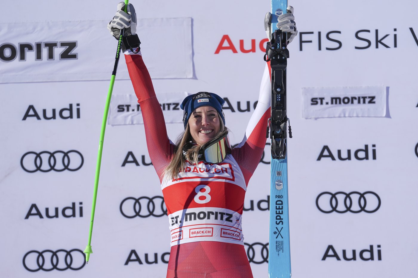 Huetter silences Swiss crowd when she finishes ahead of Gut-Behrami to win super-G in St. Moritz | iNFOnews.ca Huetter silences Swiss crowd when she finishes ahead of Gut-Behrami to win super-G in St. Moritz | iNFOnews.ca