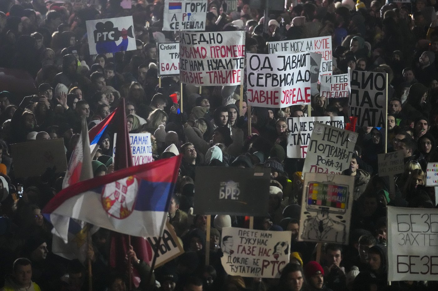 Students lead massive protests in Serbia against state broadcaster and president | iNFOnews.ca