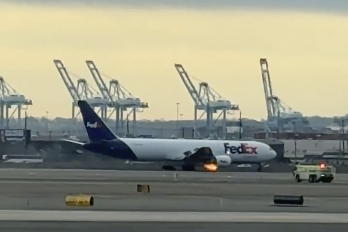 FedEx cargo plane makes emergency landing following bird strike and engine fire | iNFOnews.ca