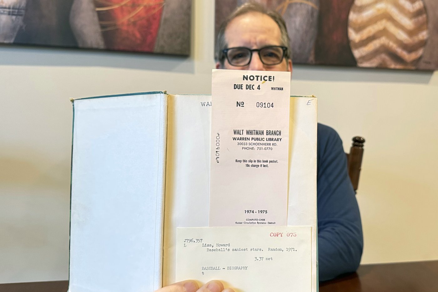 Detroit-area library says Chicago man can keep overdue baseball book -- 50 years later | iNFOnews.ca