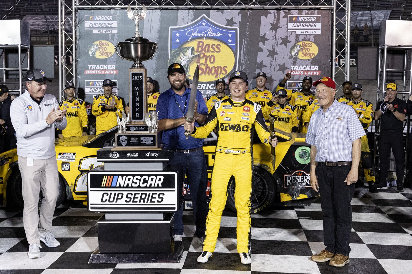 Bell wins at Bristol, completing sweep in first round of NASCAR Cup playoffs for Joe Gibbs Racing | iNFOnews.ca