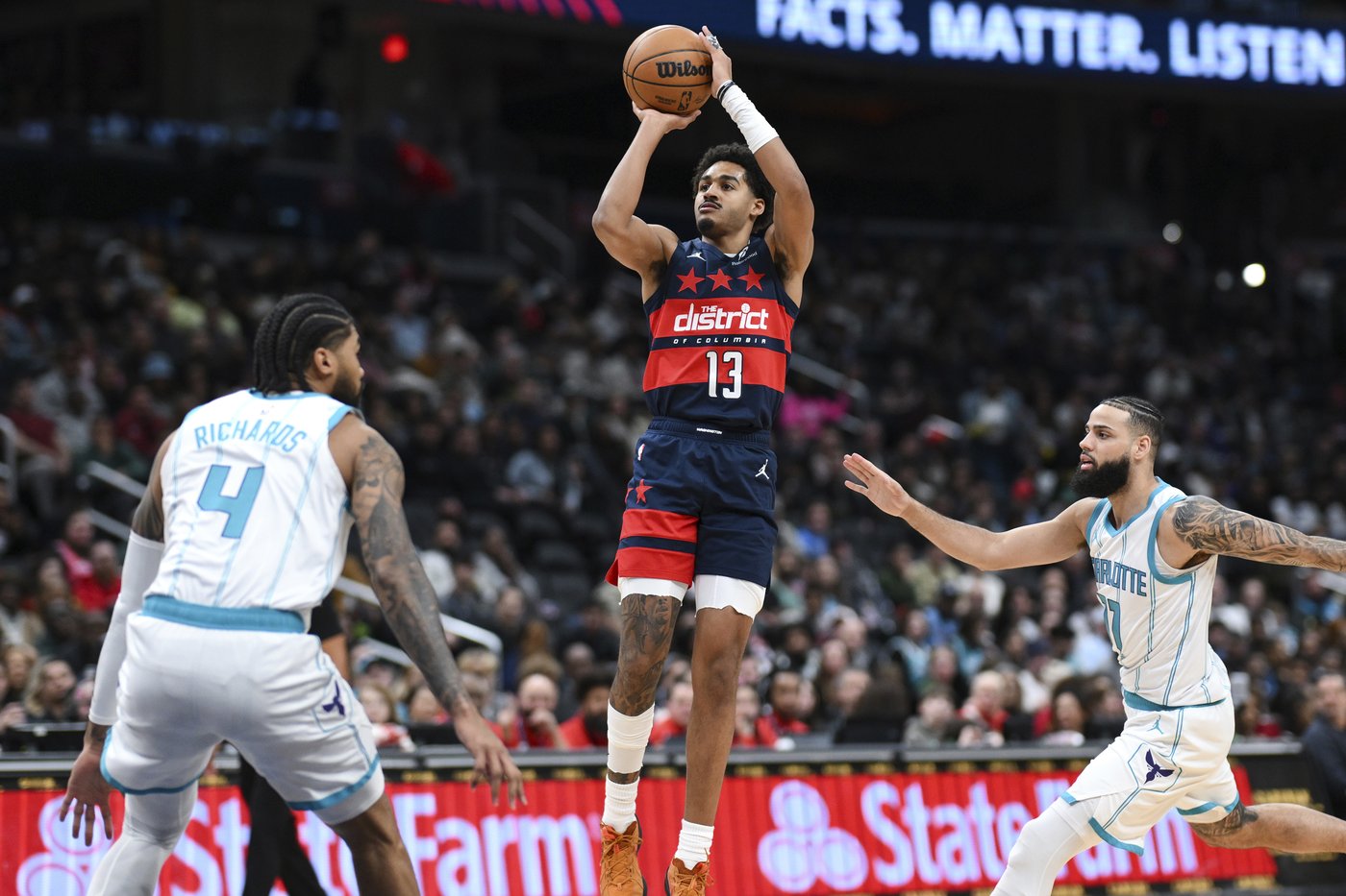 Poole's 3-pointer with 8.1 seconds left lifts Wizards to a 113-110 win over Hornets | iNFOnews.ca