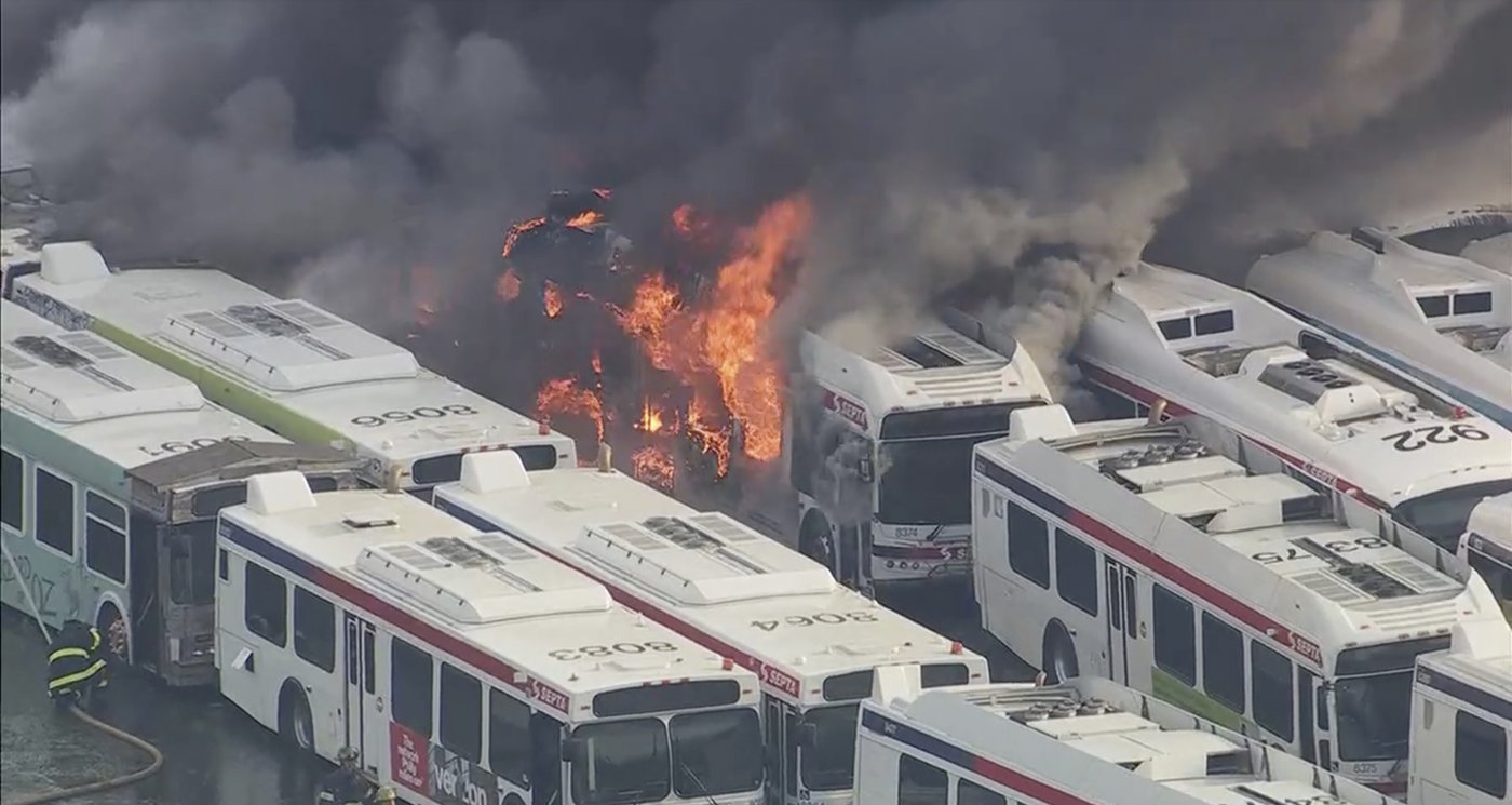 No injuries when fire erupts at Philadelphia transit lot filled with decommissioned buses | iNFOnews.ca
