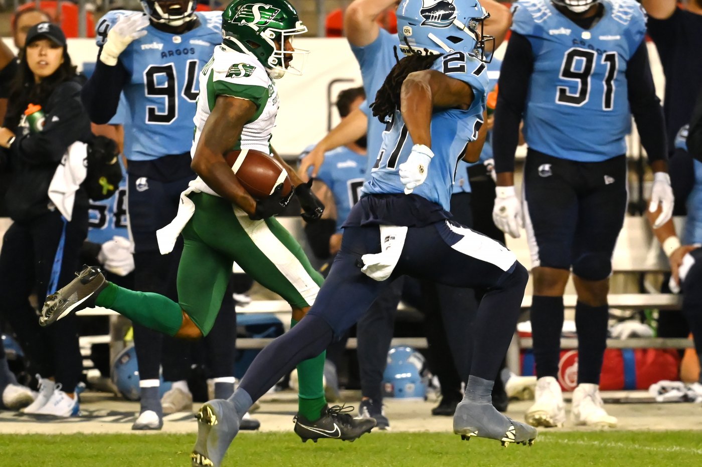 Alford's 99-yard kickoff return for TD lifts Riders to wild 39-32 win over Argos | iNFOnews.ca