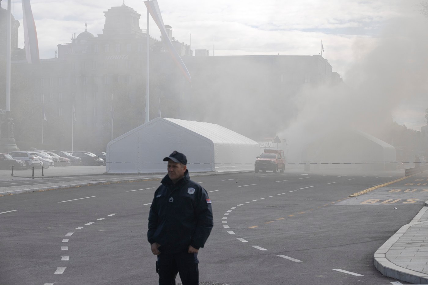 Fire and shooting at a camp in Belgrade hosting the president's loyalists injures 1 | iNFOnews.ca