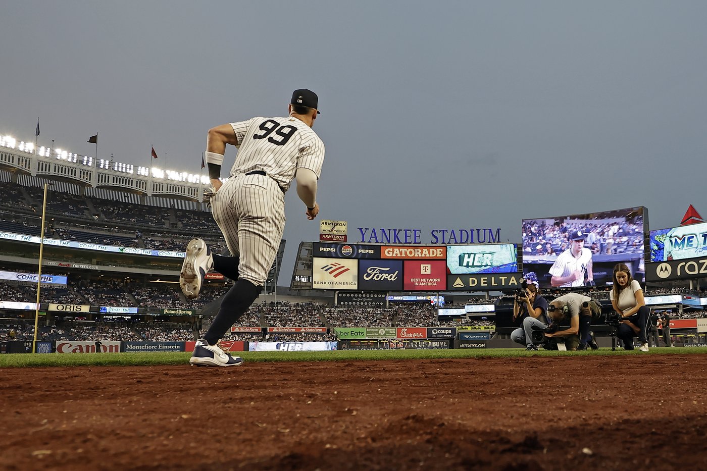 Judge throws gingerly in first outfield appearance since July, but insists arm is 100 per cent | iNFOnews.ca