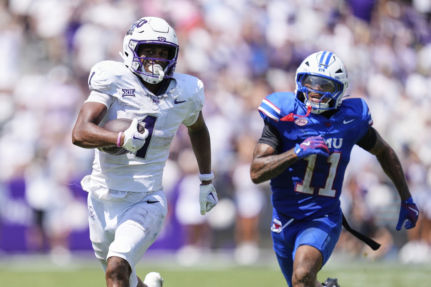 Eric McAlister has 254 yards and 3 TDs receiving as TCU beats SMU 35-24 in last scheduled meeting | iNFOnews.ca Eric McAlister has 254 yards and 3 TDs receiving as TCU beats SMU 35-24 in last scheduled meeting | iNFOnews.ca