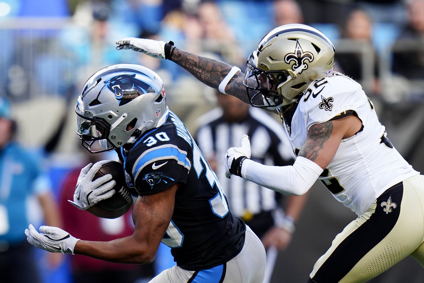 Chuba Hubbard runs for 2 TDs, Young leads winning drive as Panthers beat Saints 23-22 | iNFOnews.ca Chuba Hubbard runs for 2 TDs, Young leads winning drive as Panthers beat Saints 23-22 | iNFOnews.ca
