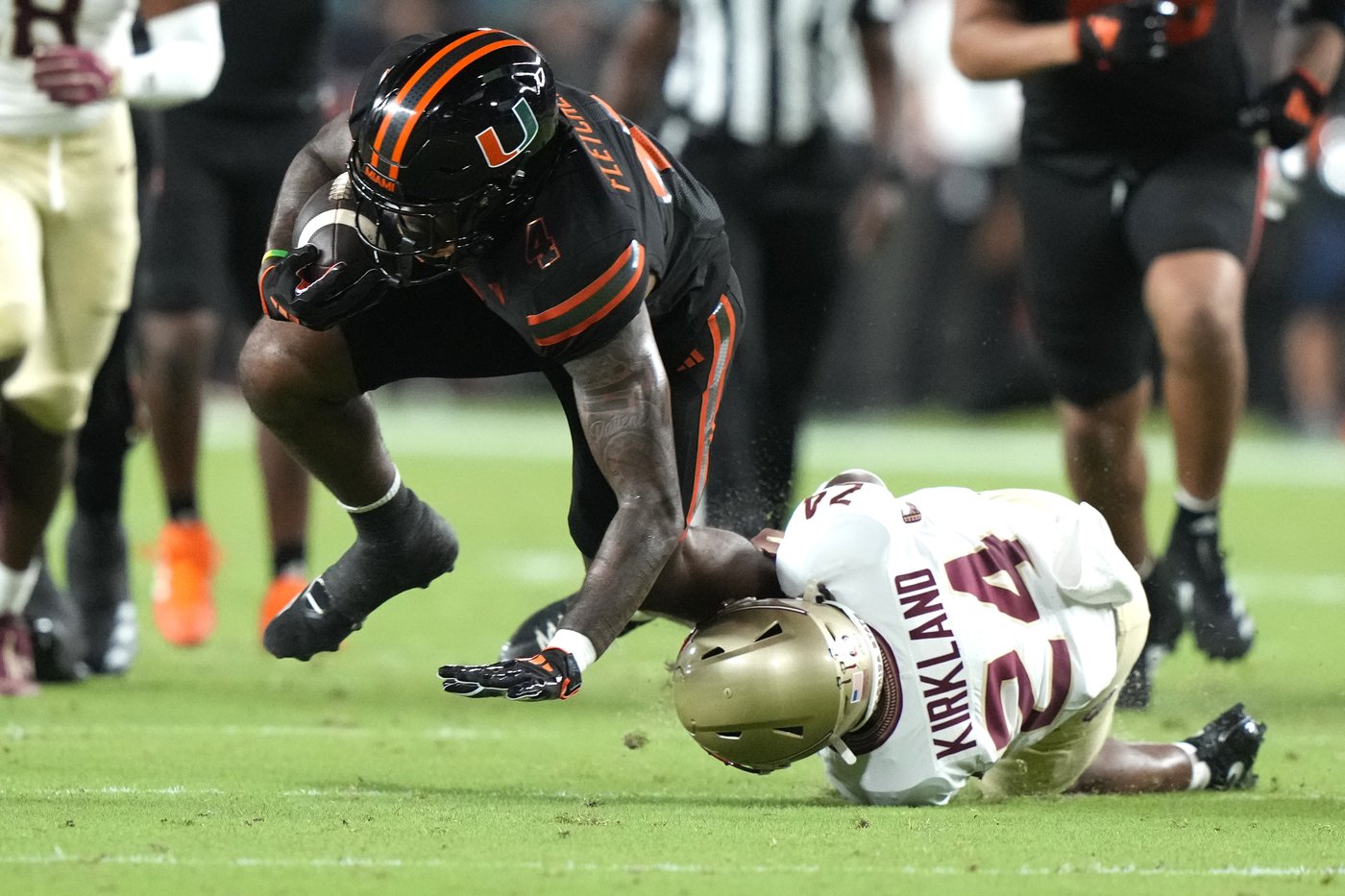 Miami's win over Florida State was particularly emotional for RB Mark Fletcher | iNFOnews.ca Miami's win over Florida State was particularly emotional for RB Mark Fletcher | iNFOnews.ca