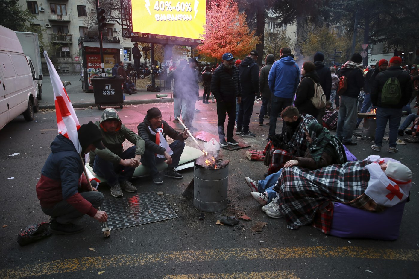 Protesters in Georgia's capital set up a tent camp on the main street and call for new elections | iNFOnews.ca Protesters in Georgia's capital set up a tent camp on the main street and call for new elections | iNFOnews.ca
