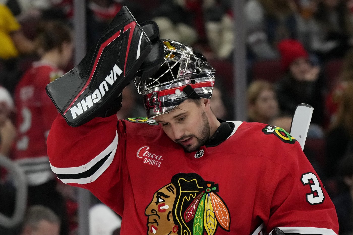 Blackhawks place goaltender Petr Mrazek on IR with a left groin injury | iNFOnews.ca