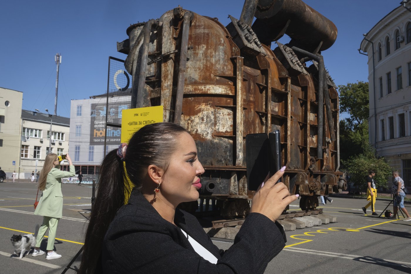 A charred transformer on a Kyiv square makes for an unusual Ukraine war exhibit | iNFOnews.ca