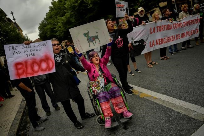 Protest against bullfights in Pamplona before famed festival | iNFOnews.ca Protest against bullfights in Pamplona before famed festival | iNFOnews.ca