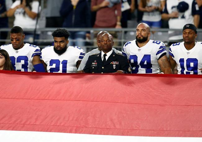 Cowboys kneel before national anthem against Arizona | iNFOnews.ca