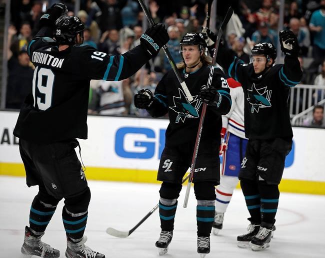 Hertl's 30th goal leads Sharks past Canadiens 5-2 | iNFOnews.ca