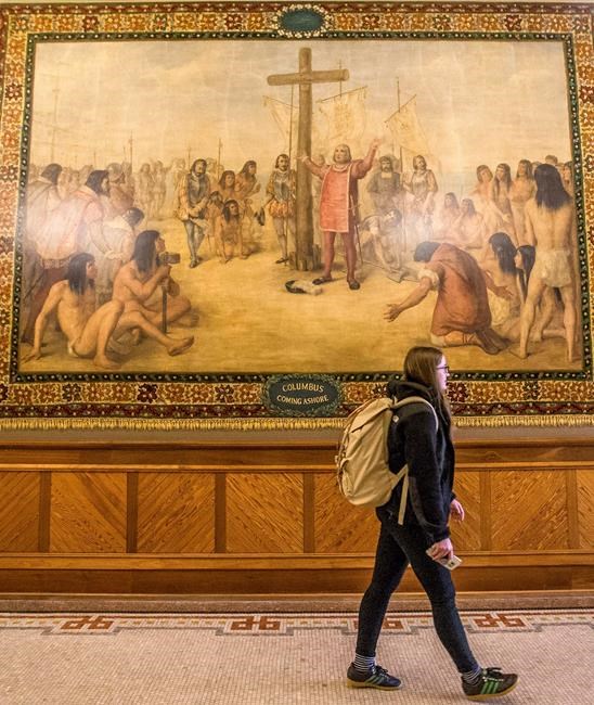 Notre Dame delays plan to cover Columbus murals until 2022 | iNFOnews.ca Notre Dame delays plan to cover Columbus murals until 2022 | iNFOnews.ca