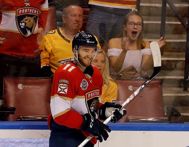 Panthers' Huberdeau, Stars' Bishop, Ducks' Terry named NHL stars of the week | iNFOnews.ca