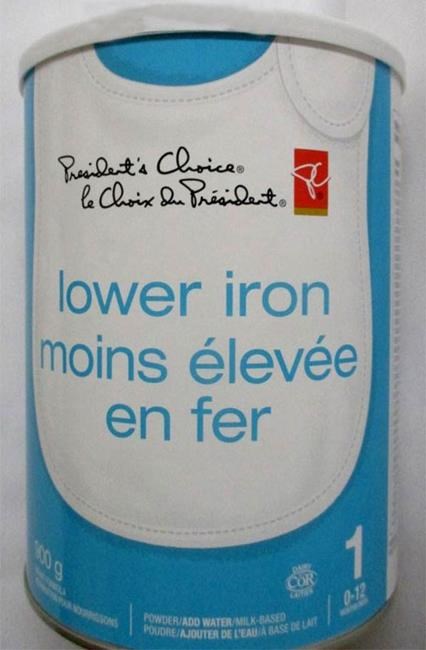 President's Choice Lower Iron milk based powdered infant formula recalled | iNFOnews.ca
