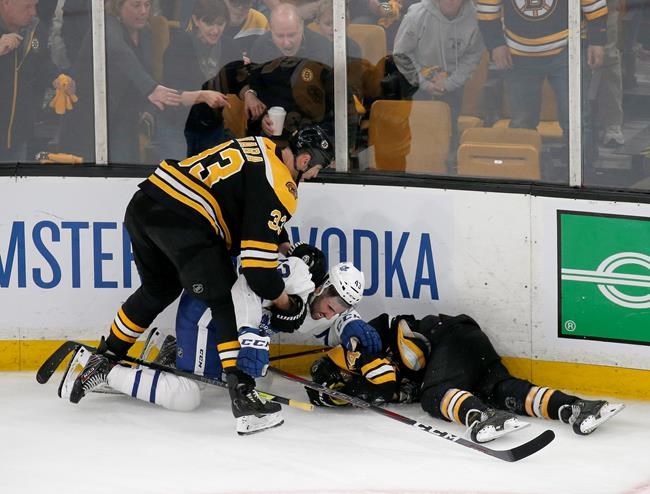 Leafs' Kadri suspended for rest of series for cross-check on Bruins' DeBrusk | iNFOnews.ca