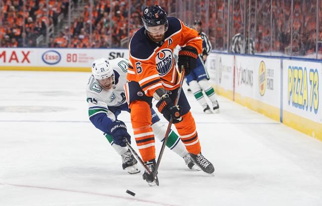 Edmonton Oilers defenceman Adam Larsson sidelined with foot injury | iNFOnews.ca CP633334225