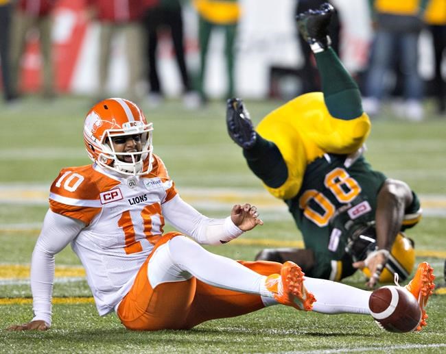 Eskimos erase early deficit to beat Lions 27-23, snap three-game losing streak | iNFOnews.ca CP635190394