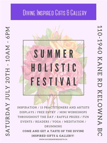 Summer Holistic Festival - Sat 20th July - Glenmore! | iNFOnews.ca Summer Holistic Festival – Sat 20th July – Glenmore!