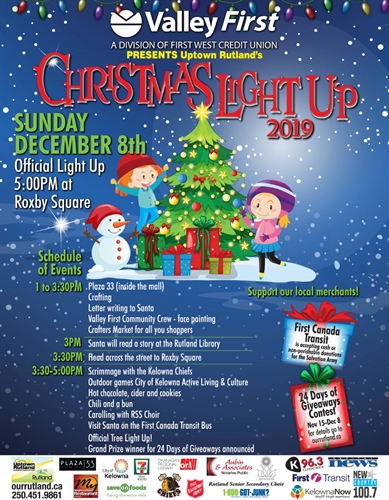 Uptown Rutland's Christmas Light Up presented by Valley First | iNFOnews.ca Uptown Rutland’s Christmas Light Up presented by Valley First