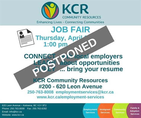 Employment Services – Job Fair – Postponed