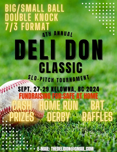 The Deli Don Classic Softball Tournament – Safe at Home (Friday to Sunday)