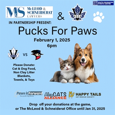 Pucks for Paws Penticton VEES Game