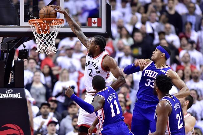 Leonard dunks, Ibaka bleeds for Raptors in lopsided playoff win over 76ers | iNFOnews.ca