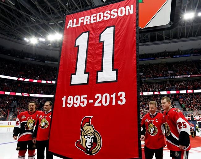 Former captain Daniel Alfredsson has his No. 11 retired by Ottawa Senators | iNFOnews.ca Former captain Daniel Alfredsson has his No. 11 retired by Ottawa Senators | iNFOnews.ca