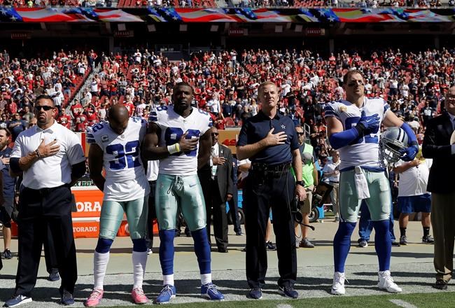 About 2 dozen NFL players protested during anthems Sunday | iNFOnews.ca