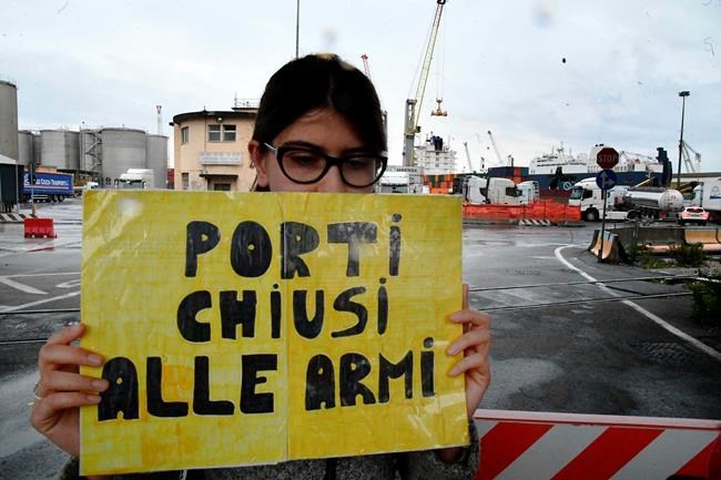Anti-arms trade protests as Saudi freighter docks in Italy | iNFOnews.ca Anti-arms trade protests as Saudi freighter docks in Italy | iNFOnews.ca