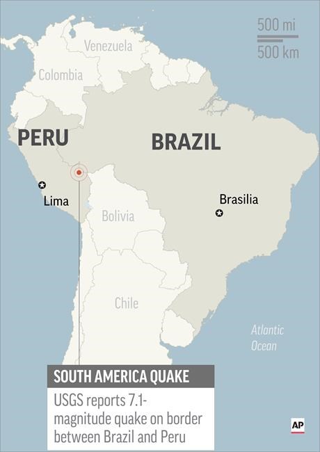 USGS reports 7.1-magnitude quake on Peru/Brazil border | iNFOnews.ca