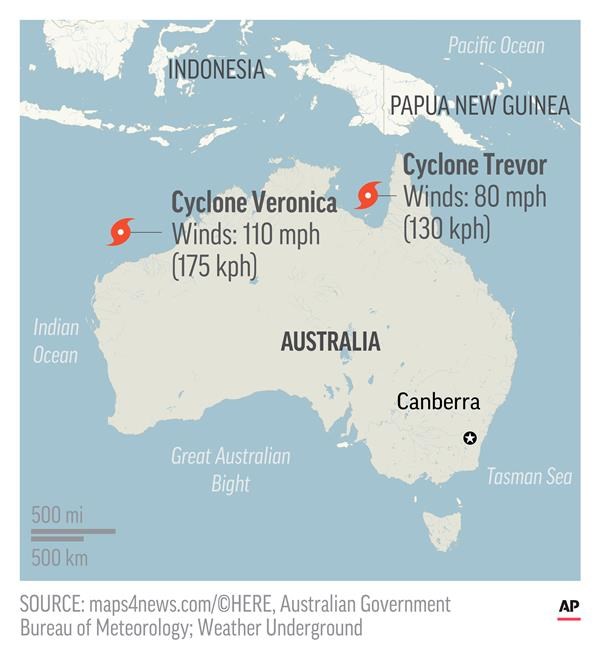 2 powerful cyclones spinning toward north Australian coast | iNFOnews.ca