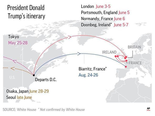 Packing his bags: Trump plans jet-setting summer of travel | iNFOnews.ca
