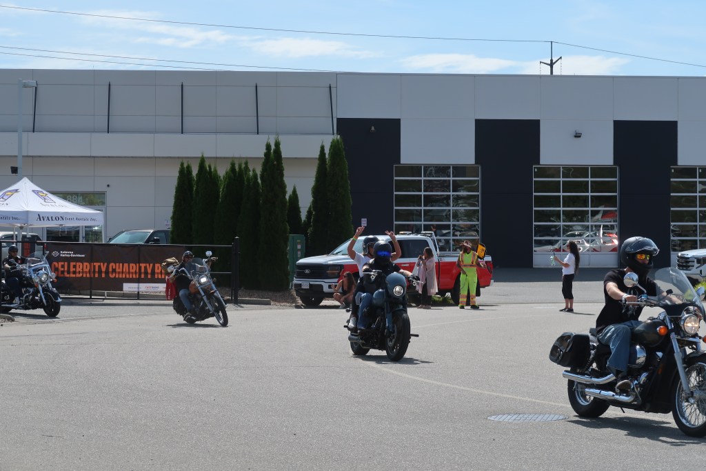 Five of the two-hundred motorcyclists who participated in the third annual charity ride.