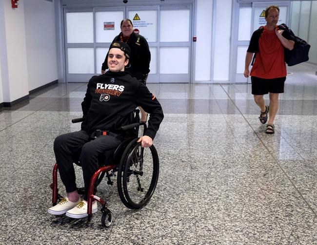Home again. Paralyzed Humboldt Broncos player returns from Philadelphia physio | iNFOnews.ca Home again. Paralyzed Humboldt Broncos player returns from Philadelphia physio | iNFOnews.ca