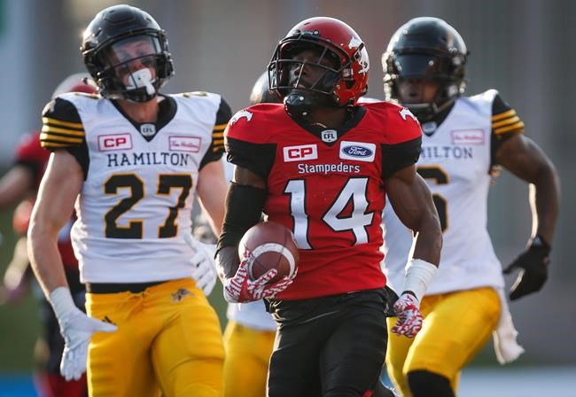 Jerome Messam runs in three TDs, Stampeders beat Tiger-Cats 60-1 | iNFOnews.ca
