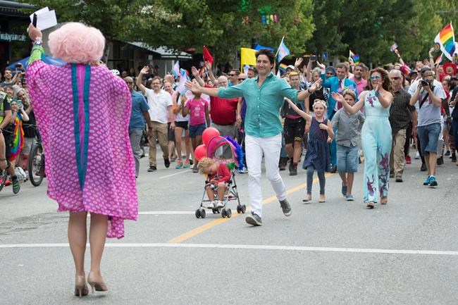 Trudeau becomes first sitting prime minister to march in Vancouver Pride parade | iNFOnews.ca CP619269006