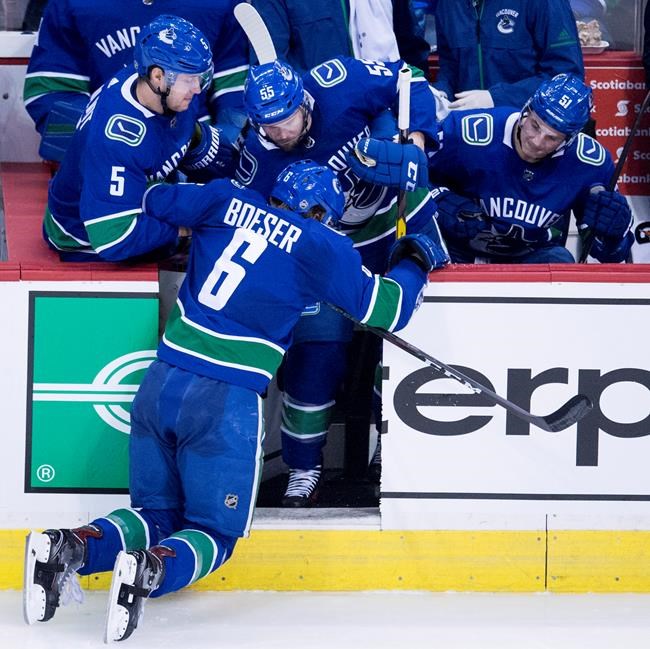 Canucks' Boeser leaves game against the Flames after taking shot off left foot | iNFOnews.ca Canucks' Boeser leaves game against the Flames after taking shot off left foot | iNFOnews.ca