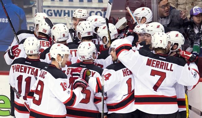 Taylor Hall scores winner, Devils beat Canucks 2-1 in overtime | iNFOnews.ca