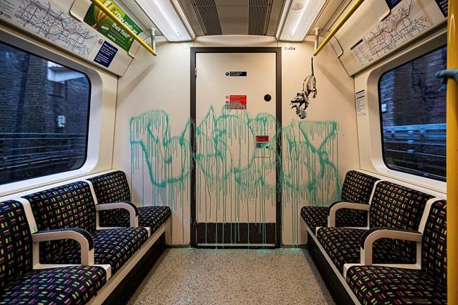 Banksy's last COVID-19 tags scrubbed from London Tube train | iNFOnews.ca