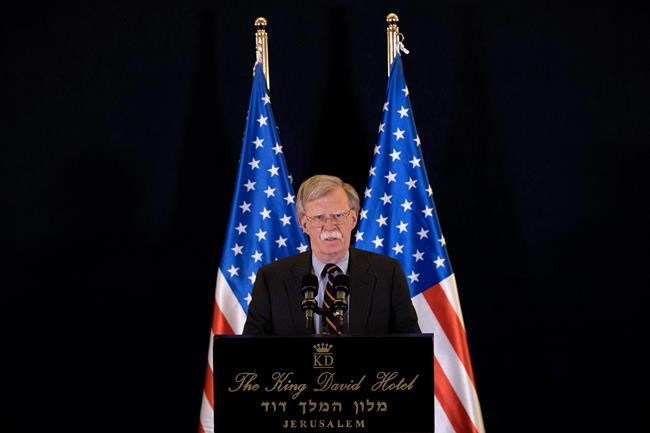 Bolton says no timetable for Trump's Mideast peace plan | iNFOnews.ca