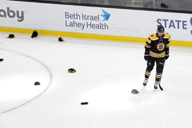 Pastrnak hat trick helps Bruins hold off Jets 5-4 | iNFOnews.ca
